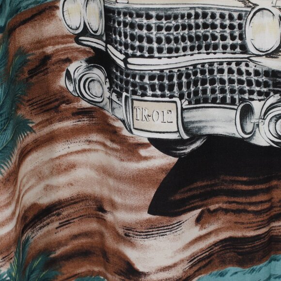 Tori Richard Hawaiian Shirt Mens XL Classic Car Palm Trees Tropical Rayon camp - Picture 2 of 11
